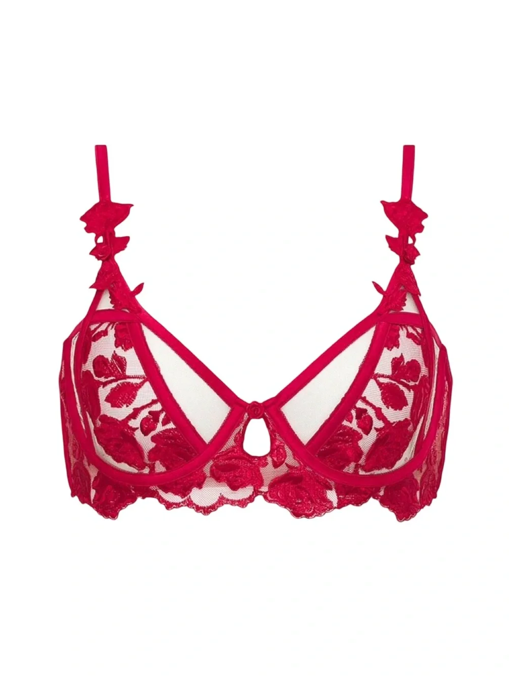 For Love & Lemons Romantic Roses Bra - Size Large (38A, 36B/C, 34DD, 38D)